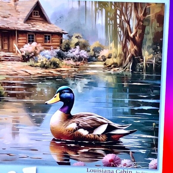 Bits & Pieces Puzzle Large Pieces LOUISIANA CABIN 300 Piece MALLARD DUCK - Picture 10 of 11